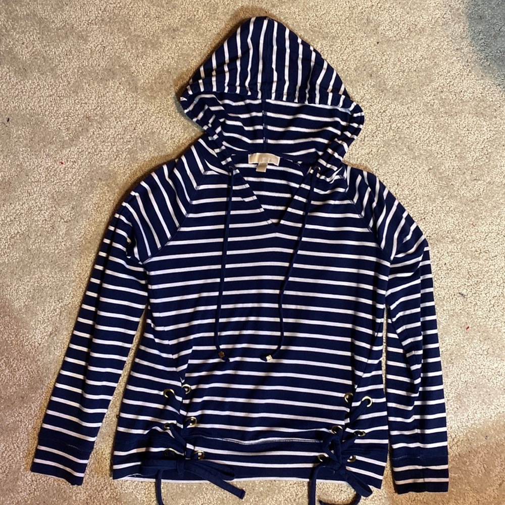 Michael Kors Navy Striped Hoodie